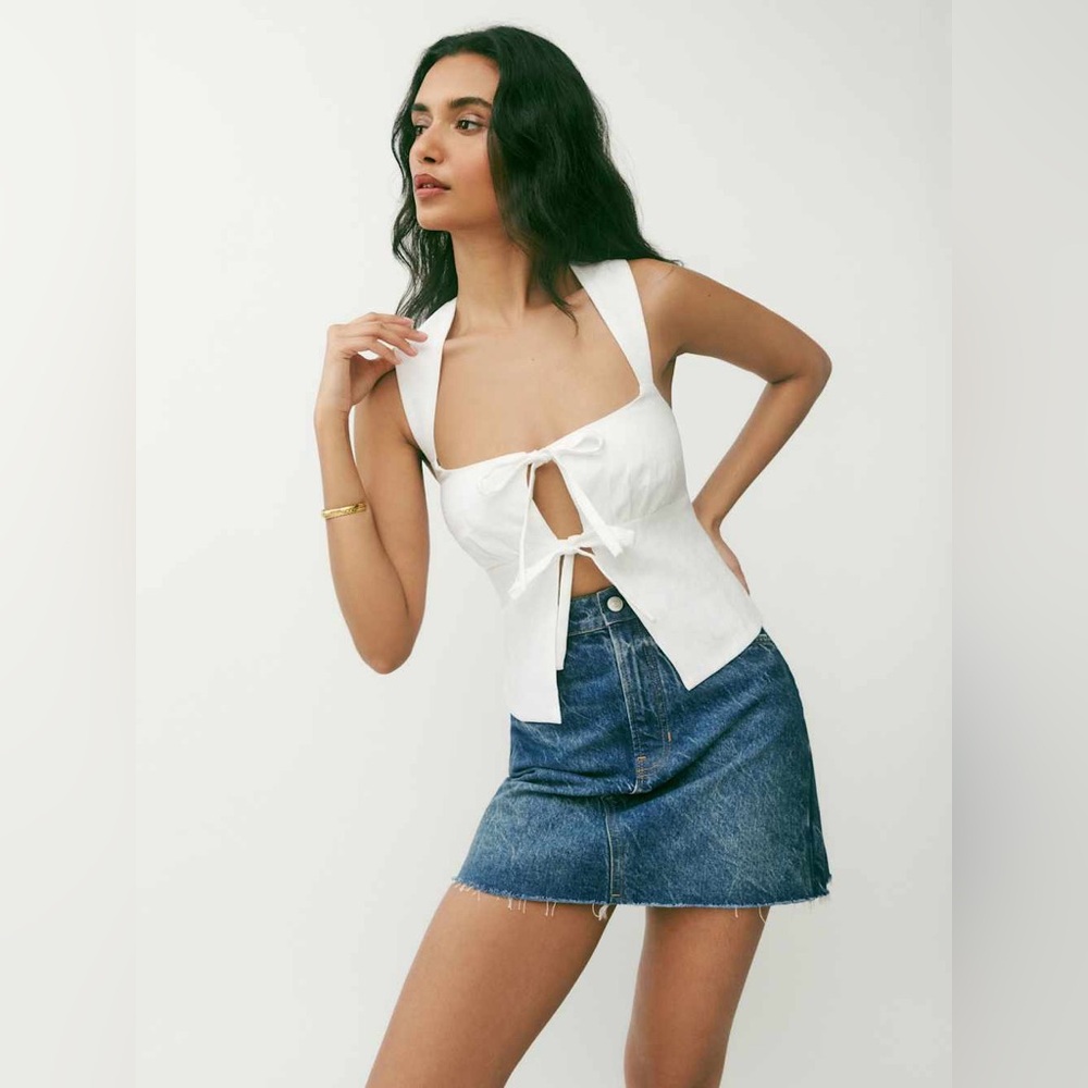 Reformation azalea linen top - size 2